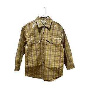 NWT Madewell Laminated Superoversized Shirt Jacket in Yarn Dye